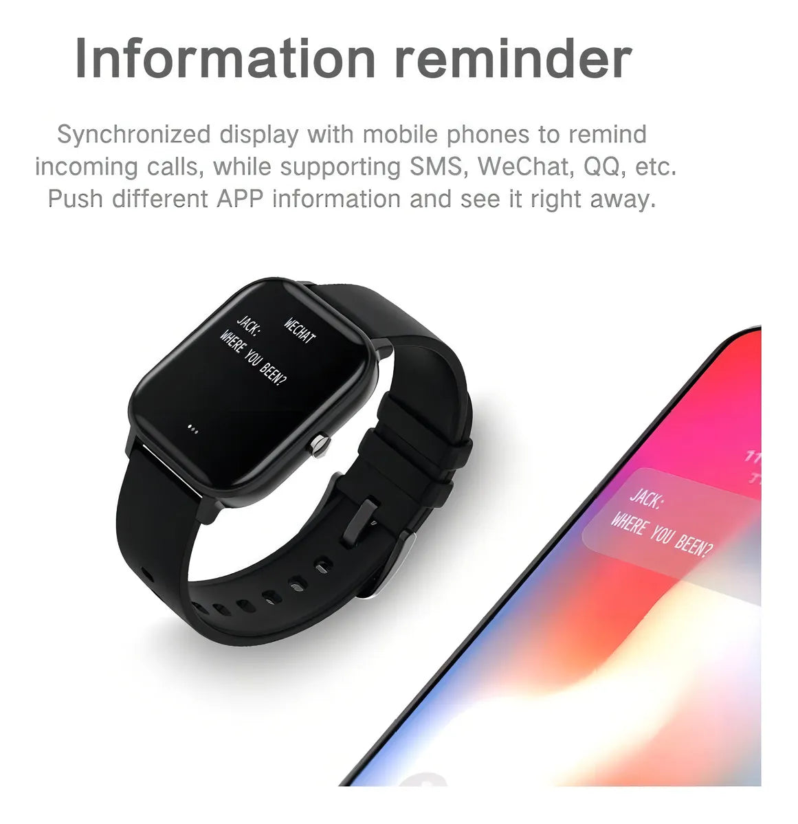 Smartband Colmi P Series P8 display de 1.69" con correa de silicona - color rose pink