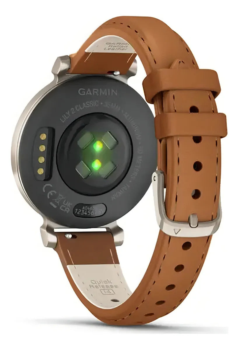 Reloj Garmin Lily 2 Classic Cream Gold Correa Cuero Color De La Correa Cuero Canela Diseño De La Correa Piel