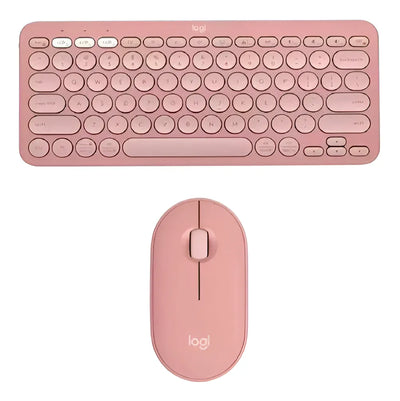Teclado Y Mouse Logitech Pebble 2 K380s + M350s Rosado Mouse Rosa Teclado Rosa