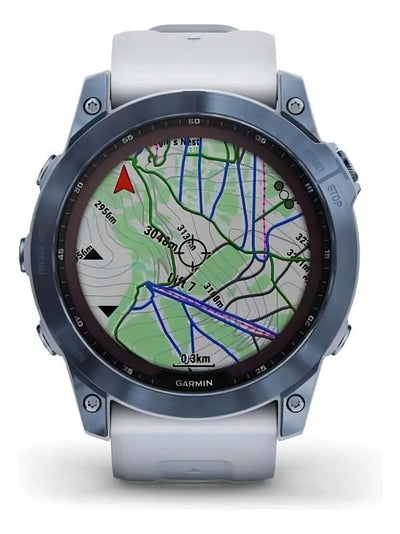 Reloj Gps Garmin Fenix 7x Zafiro Solar Titanio Dlc (51mm) Color - Tamaño Azul Mineral - 51mm Color Del Bisel Azul Mineral Color De La Caja Azul Mineral