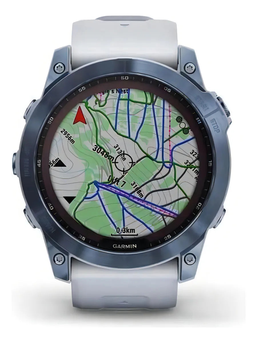 Reloj Gps Garmin Fenix 7x Zafiro Solar Titanio Dlc (51mm) Color - Tamaño Azul Mineral - 51mm Color Del Bisel Azul Mineral Color De La Caja Azul Mineral