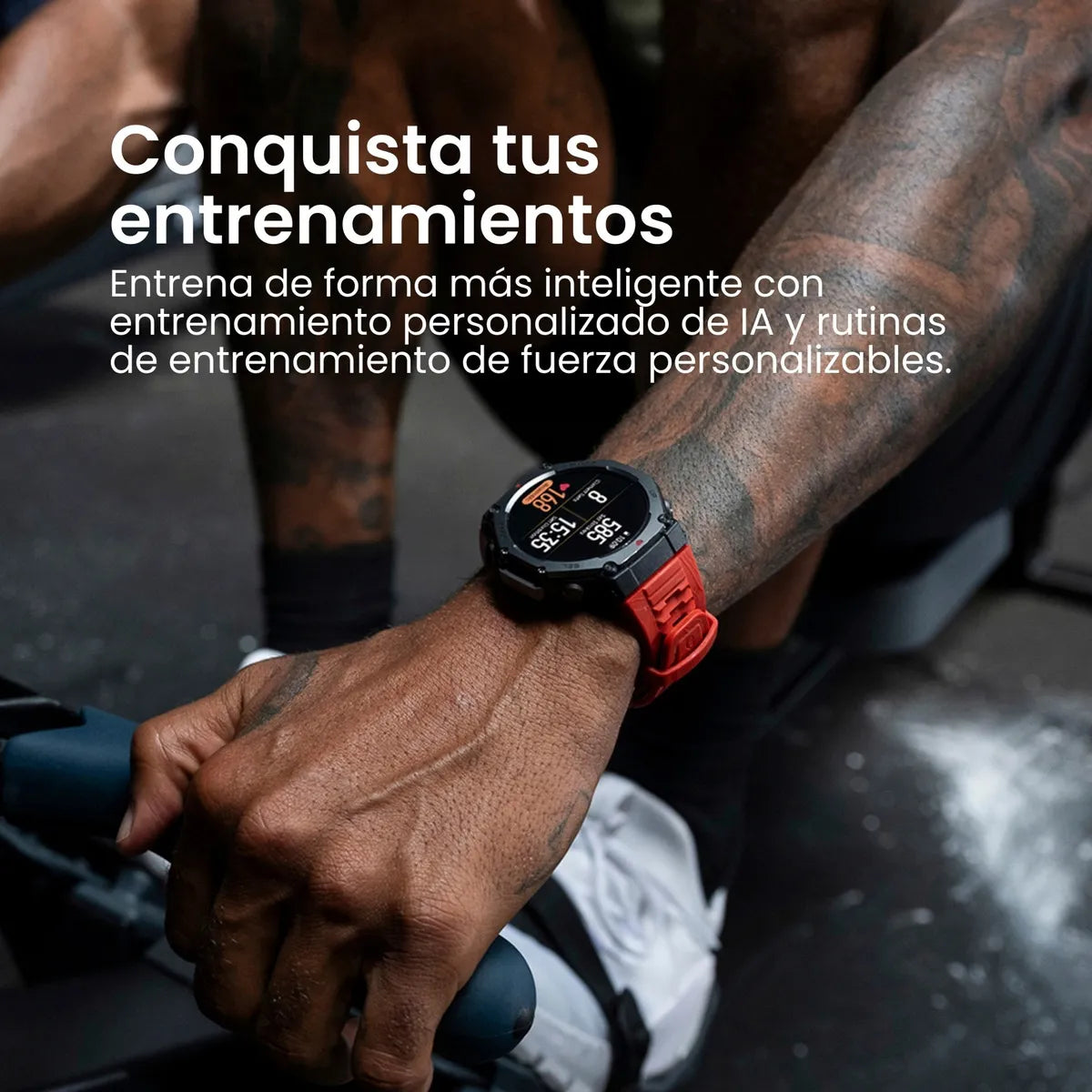 Reloj Amazfit T-rex 3 Onyx con caja de ónix de 48,5 mm y pulsera de ónix