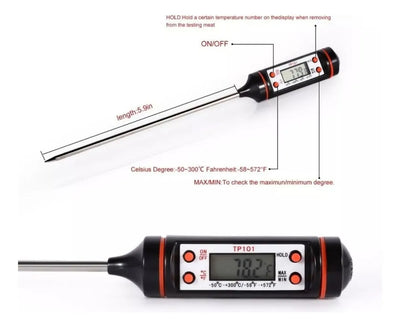 Termómetro Digital De Cocina De Punzon Sonda Chef Multiusos Negro