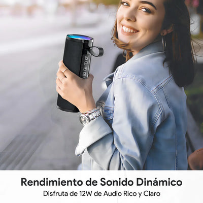 Parlante Bluetooth Portátil 1Hora BOC060 5.1 Altavoz Inalámbrico con Sonido Estéreo HD 2400mAh 3.5mm Color Negro