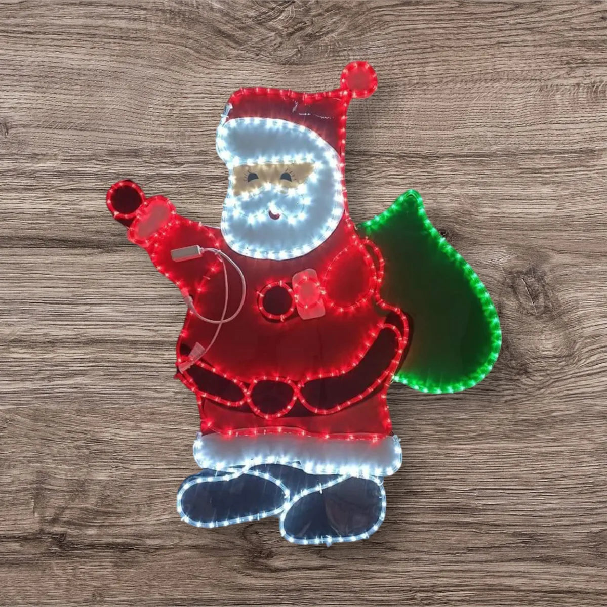 Papá Noel Navidad Luz Led Luces Navideñas Rojo, Blanco Y Verde
