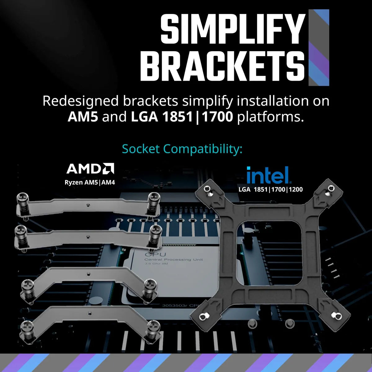 Cooler Master Enfriador Líquido Aio 240 Atmos Para Amd Ryzen
