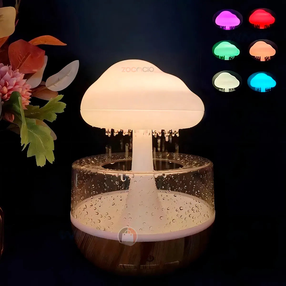 Humidificador Difusor De Aroma Diseño Nube Efecto De Lluvia Color Blanco