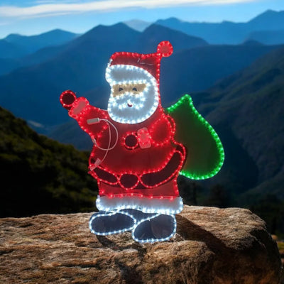 Papá Noel Navidad Luz Led Luces Navideñas Rojo, Blanco Y Verde