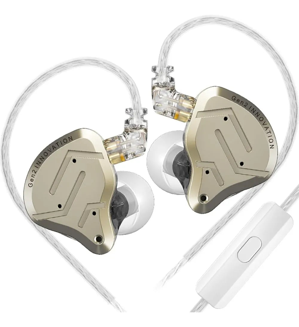 Auriculares profesionales Kz Zsn Pro 2 Stage Return y funda Kz Color Gold