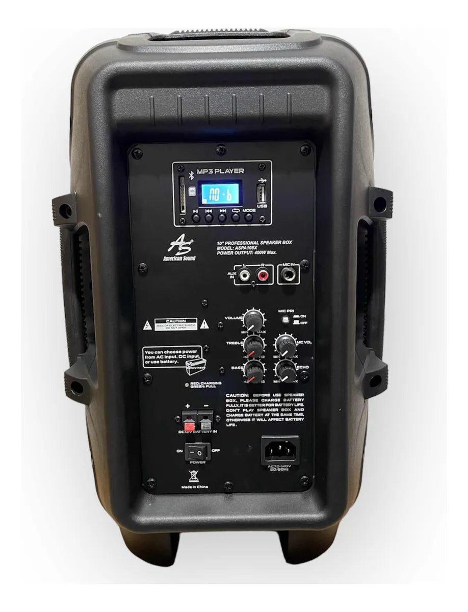 Parlante Activo American Sound 10 Pulgadas + Base Negro