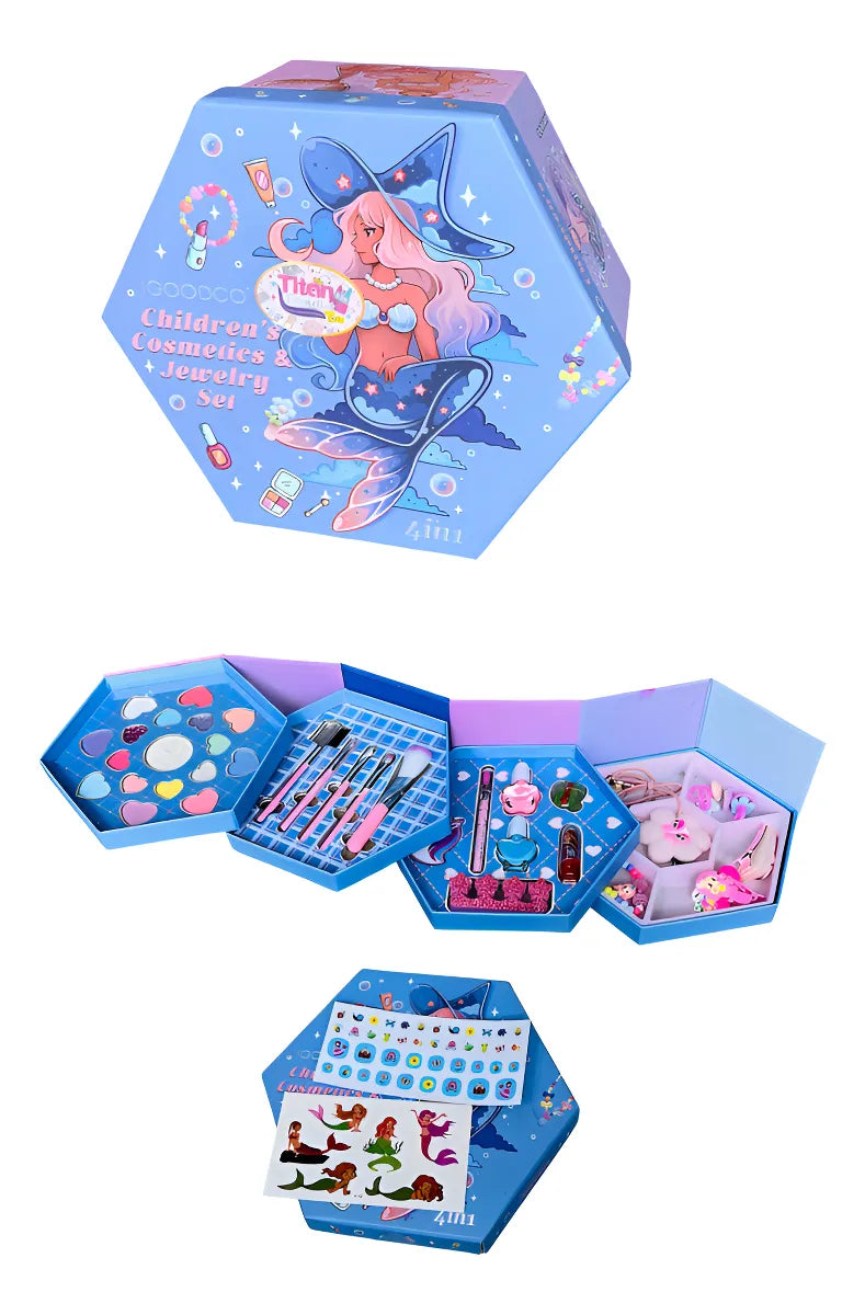 Set De Maquillaje Sombras Para Niñas No Toxico Lavable Real