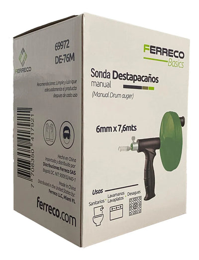 Destapacaños Destapa Caños Cañeria Sonda 7,6mt X 1/4pg