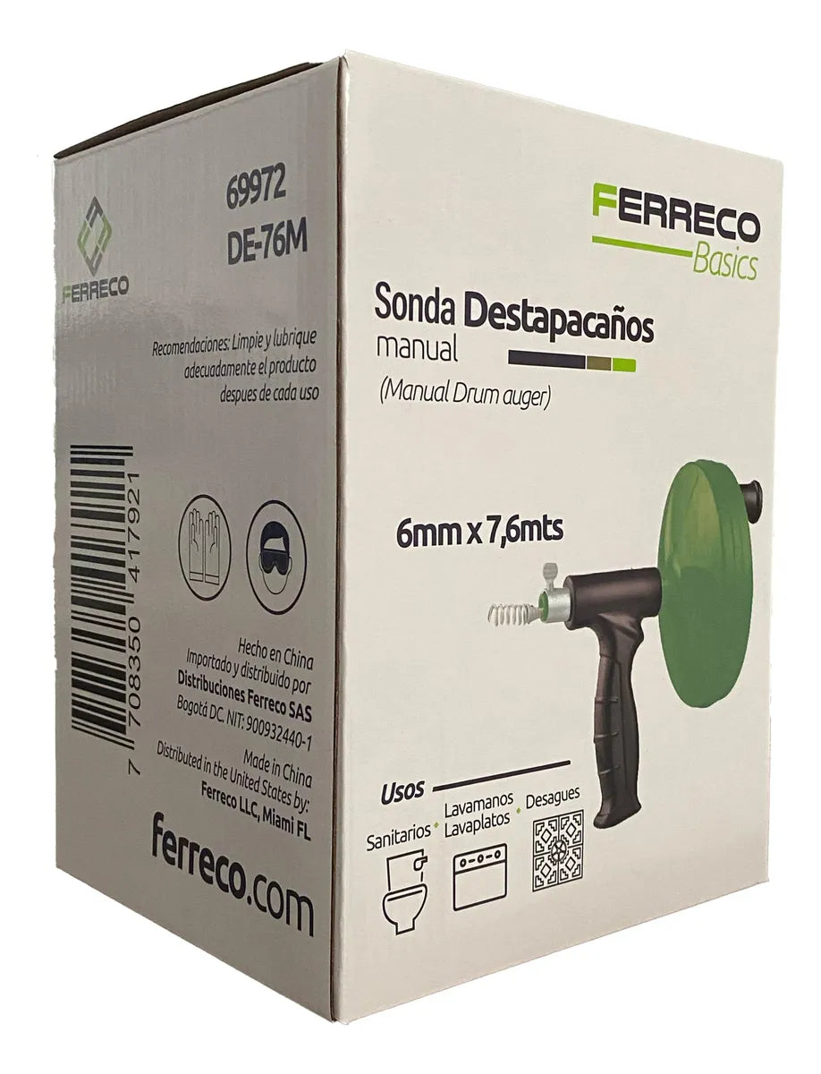 Destapacaños Destapa Caños Cañeria Sonda 7,6mt X 1/4pg