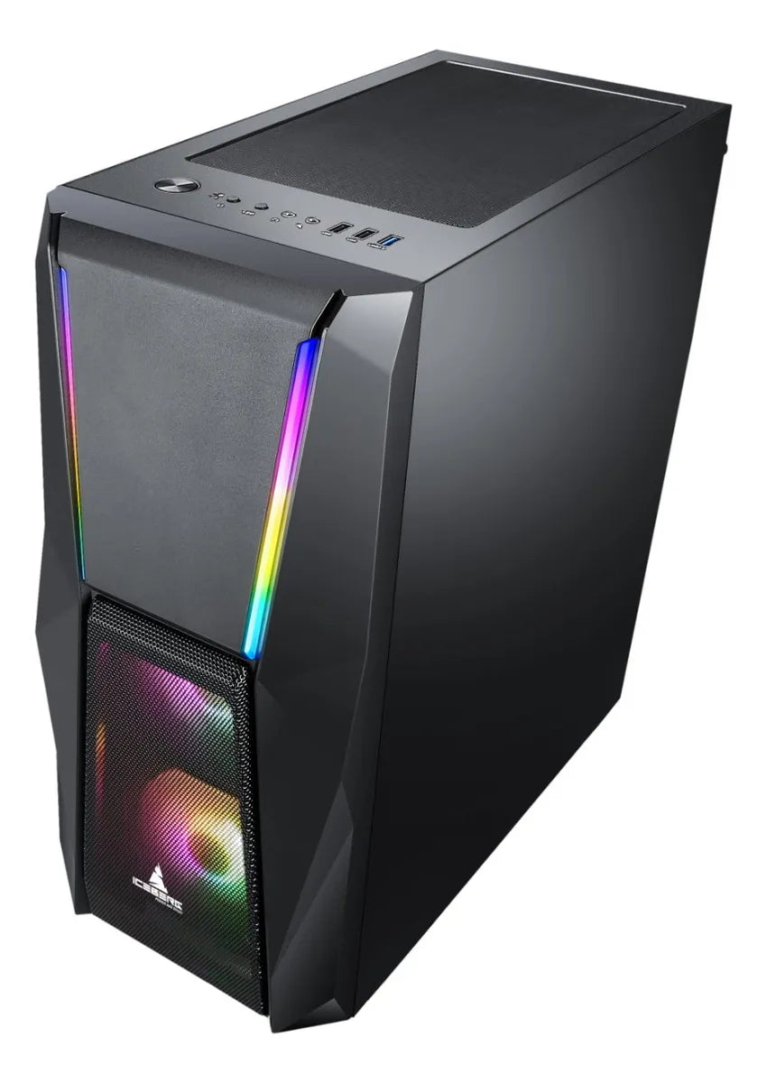 Gabinete Gamer Iceberg Z10 Plus Eatx Argb 5 Ventiladores Negro