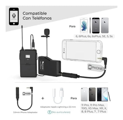 Fifine K037b con micrófono de solapa y auriculares de color negro