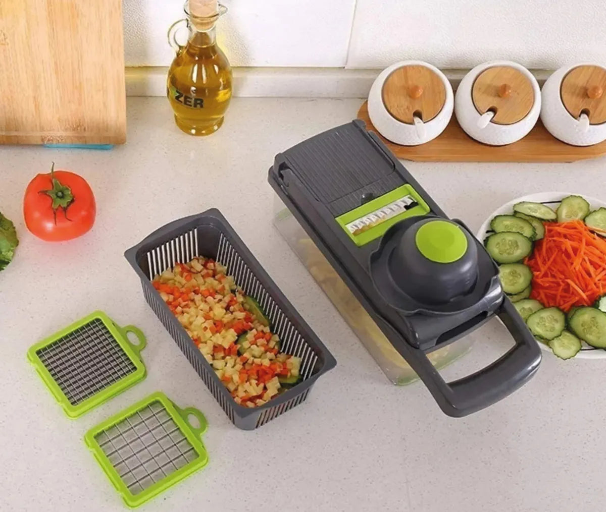 Picador Verduras Vegetales Mandolina Cocina Fácil Chef Casa Gris