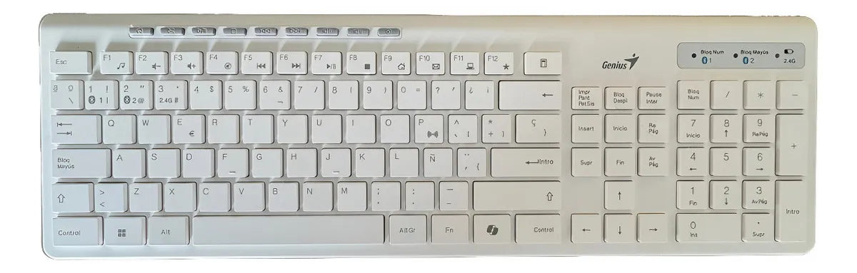 Combo Genius Inalambrico Bluetooth Slimstar 8230 Blanco