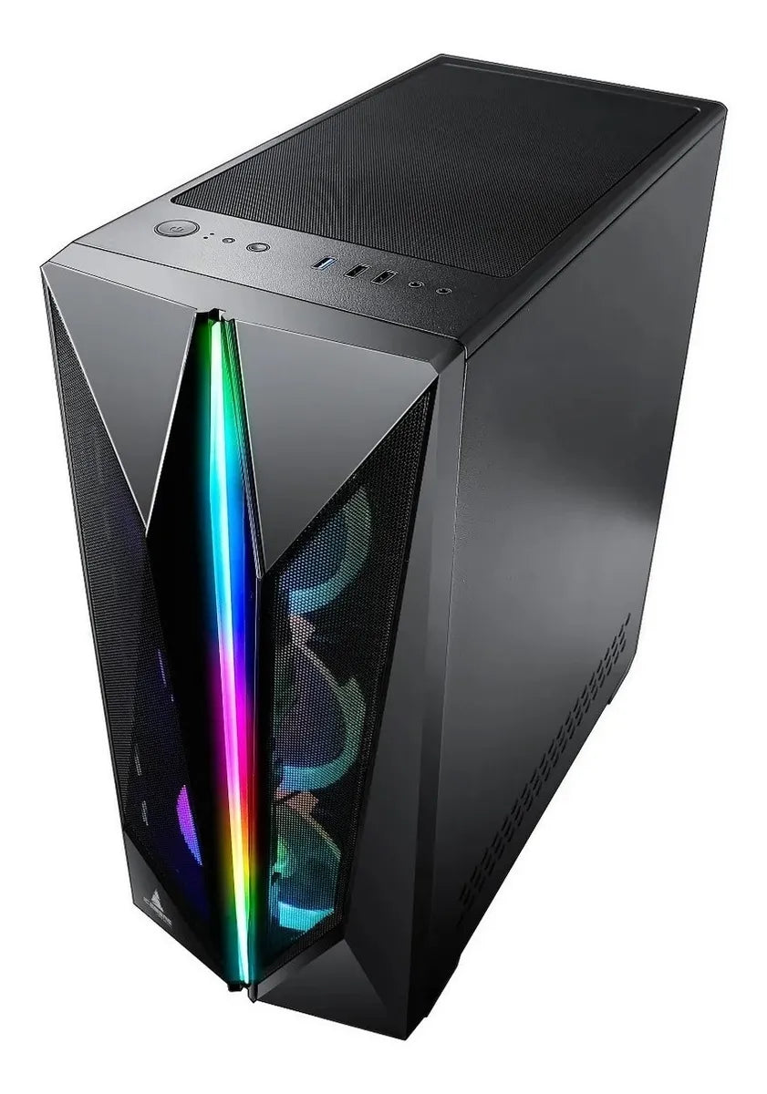 Combo Chasis Gamer Iceberg Flow X Plus 6 Ventiladores Filtro Negro