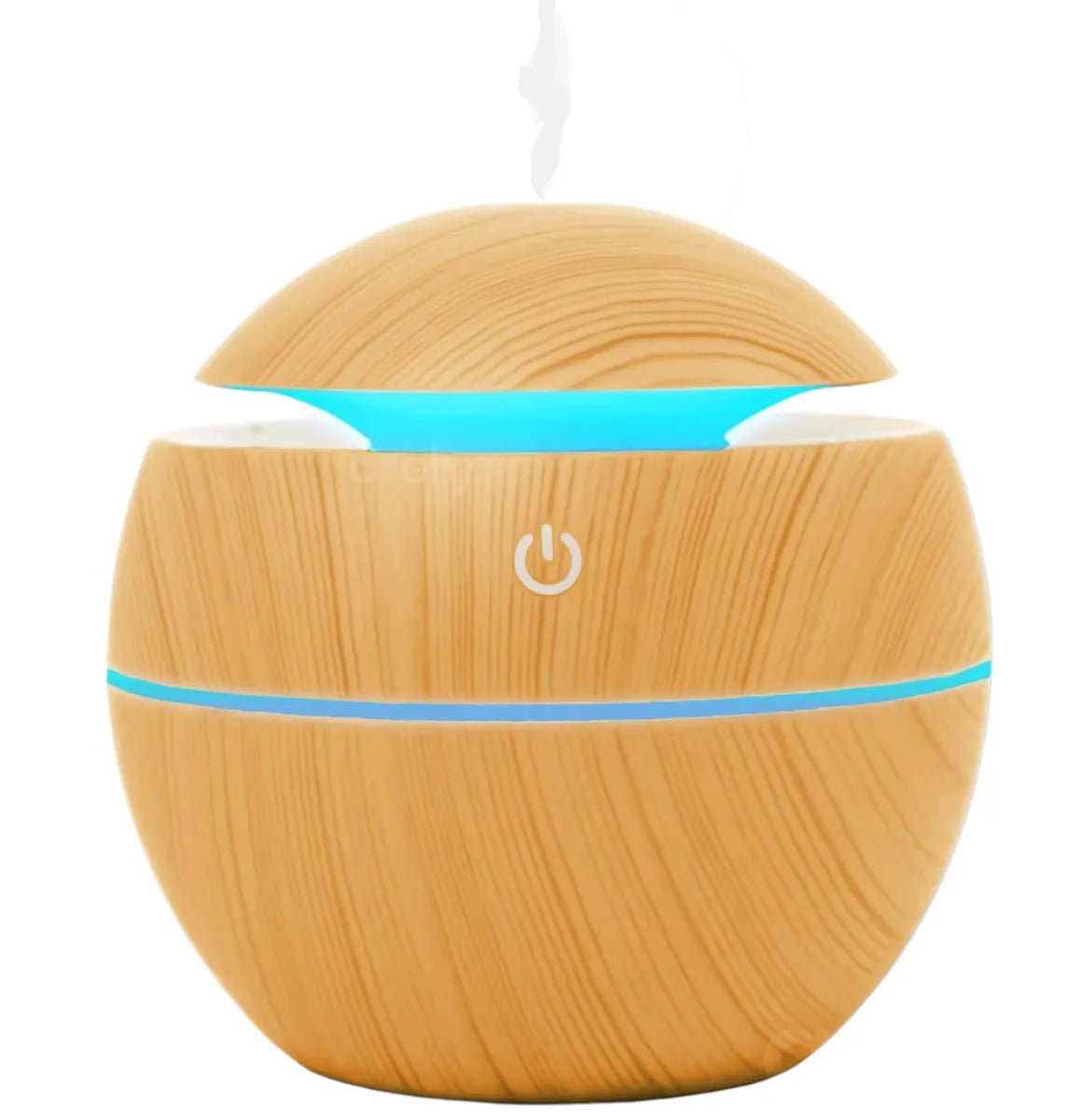 Humidificador Difusor Aire Diseño Madera Claro Redondo Esenc - Marrón Claro