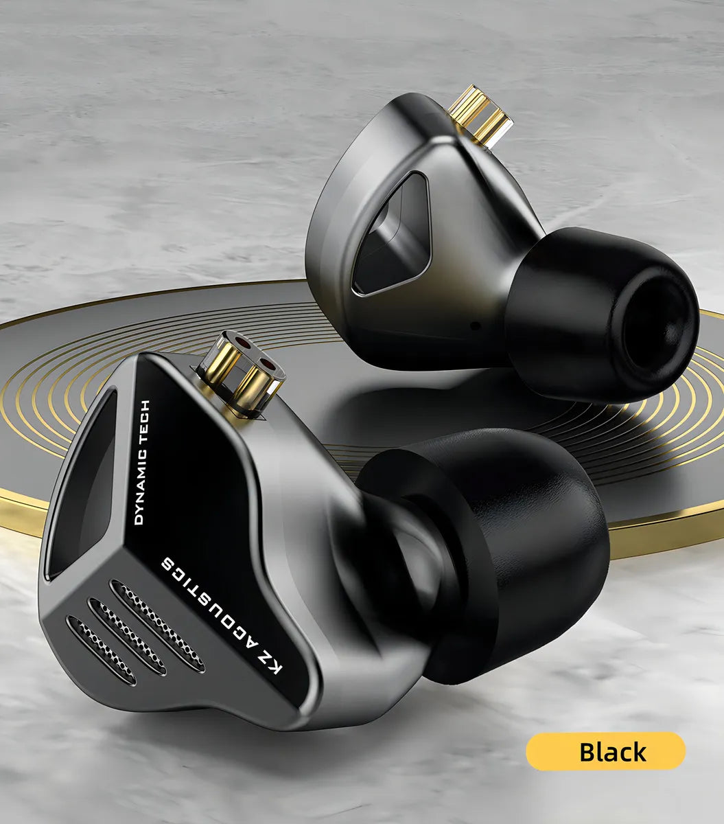 Auriculares HiFi Kz Zvx con micrófono, color negro, color claro, negro