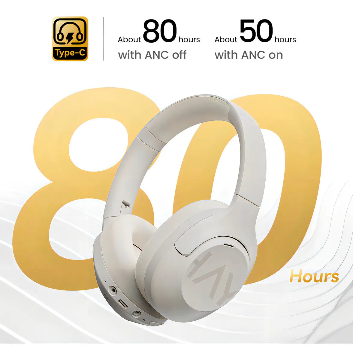 Haylou S30 Pro Anc Audífonos Diadema Gamer Inalámbricos/con Micrófono, Bluetooth 5.4, Llamadas Manos Libres, Cancelación De Ruido Adaptativa De - 43db, Controlador 40mm, 80h Reproducción, Blanco