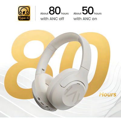 Haylou S30 Pro Anc Audífonos Diadema Gamer Inalámbricos/con Micrófono, Bluetooth 5.4, Llamadas Manos Libres, Cancelación De Ruido Adaptativa De - 43db, Controlador 40mm, 80h Reproducción, Blanco