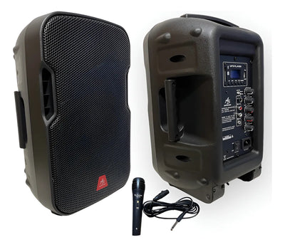Parlante Activo Directo American Sound 8 Pul + Mic Aspa082 Negro