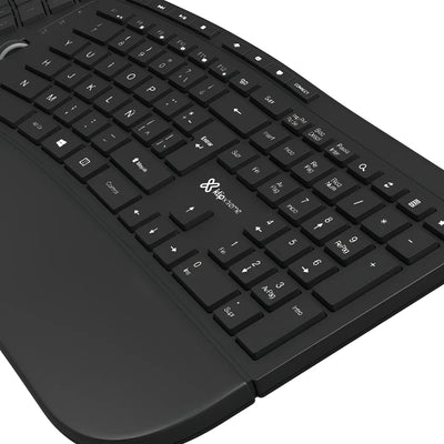 Teclado Klip Xtreme Transcend Wireless Ergonómico - Kbk-530s Color Del Teclado Negro