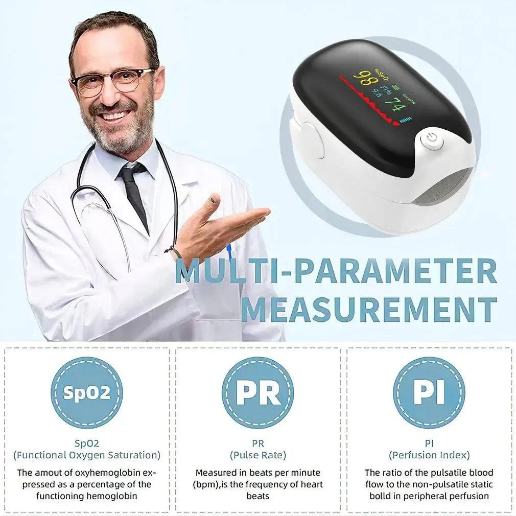 Kit De Salud Tensiómetro Recargable+termómetro+oximetro Blanco Con Negro