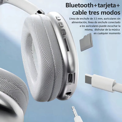 Audifonos Diadema Inalambricos Bluetooth Com Mic Ajustables JE1001 P9 color Negro