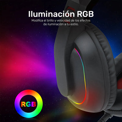 Audifonos Gamer Redragon Ares H120 Rgb, Conector 3.5, Negro