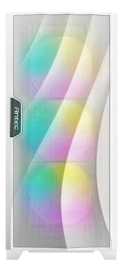 Armario Antec Df700 Flux Mesh de vidrio templado para jugadores, 5 x 120 mm, color blanco