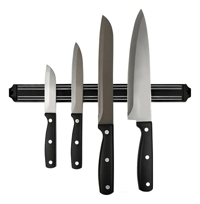Juego de cuchillos con soporte magnético, color Weck, acero inoxidable y negro