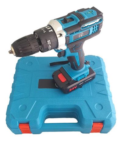 Taladro Percutor Inalambrico Wt Mandril 3/8 Color Azul Frecuencia 60