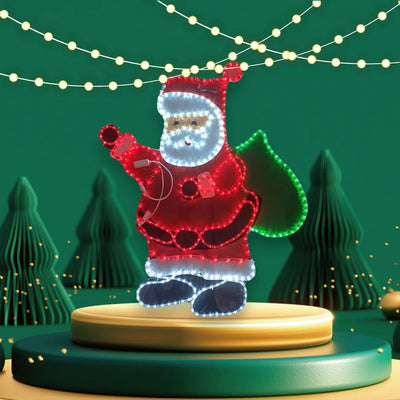 Papá Noel Navidad Luz Led Luces Navideñas Rojo, Blanco Y Verde