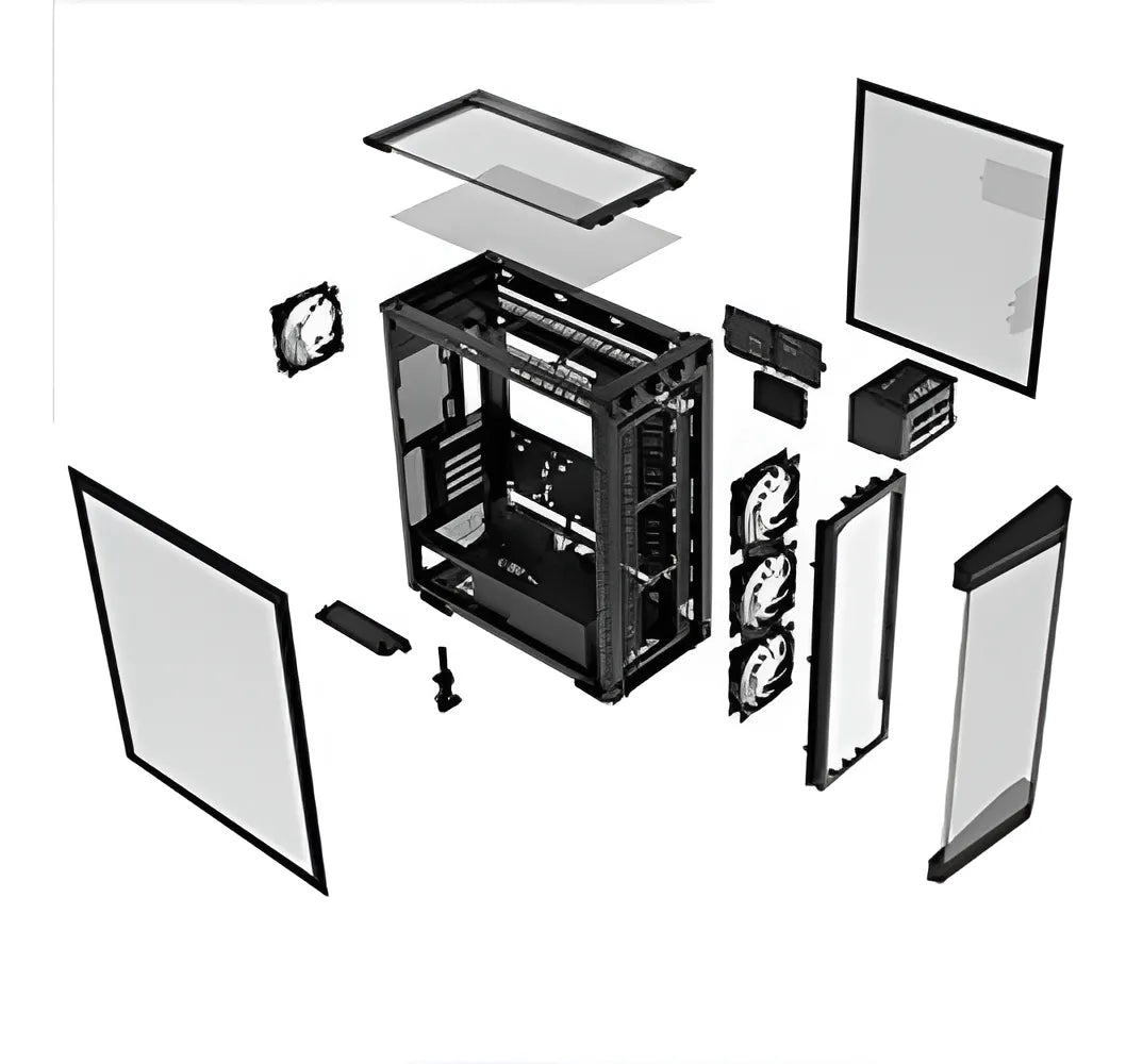 Xpg Gabinete Gamer Battlecruiser Ii St E-atx 4 Fan Argb Cristal Templado Blanco Battlecruiseriist-whcww