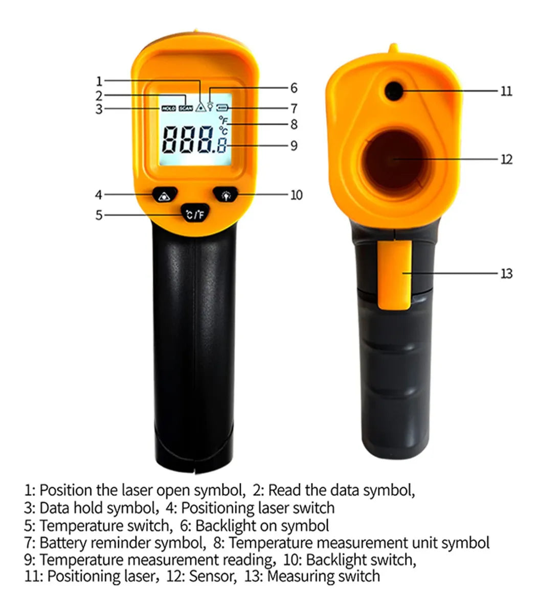 Pistola Termómetro Digital Infrarroja Para Cocina Y Barbacoa