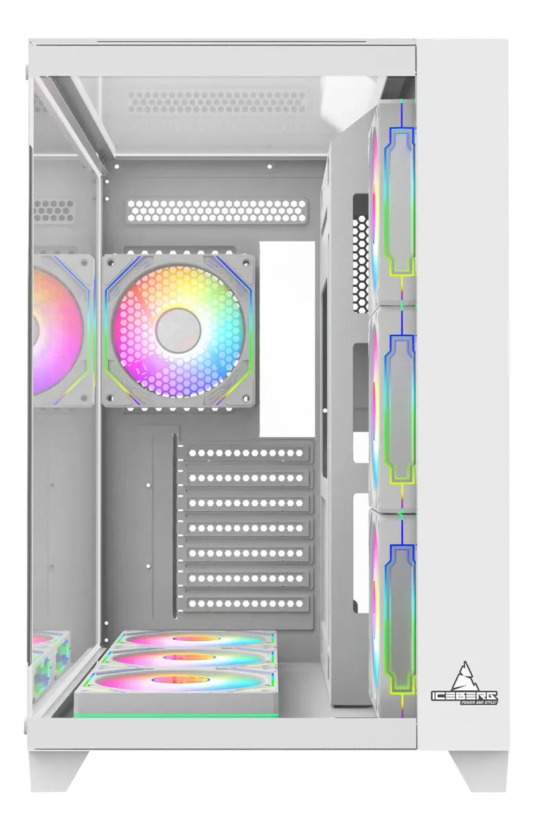 Chasis Gabinete Gamer Crystal Cube Xl Blanco X7 Fan Argb
