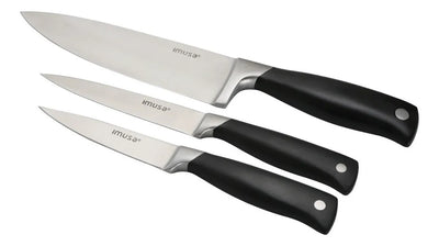 Set 3 Cuchillos Chef Multiusos Imusa 5861030379 Color Negro