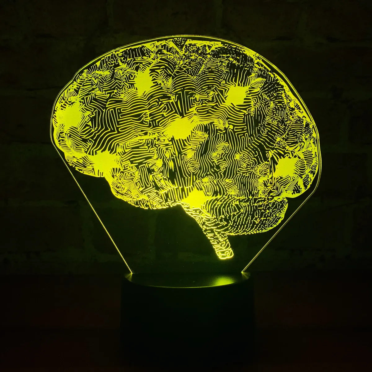 Lámpara De Noche Led Cerebro Holograma Regalo Decoración Negra