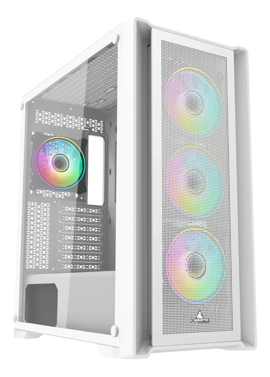 Chasis Caja Gamer Iceberg Titan M16 Blanca X4 Argb Fans Color Blanco