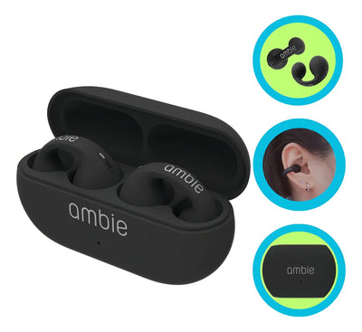 Auriculares deportivos inalámbricos Bluetooth Ambie, color negro