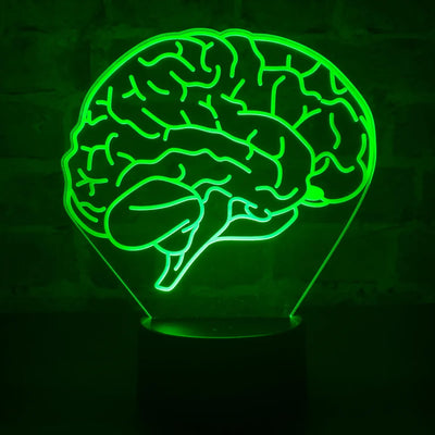 Lámpara De Noche Led Cerebro Regalo Decoración Holograma Negro