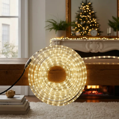 Manguera Led 3 Vias Luces Navideñas X 20mt Blanco Calido