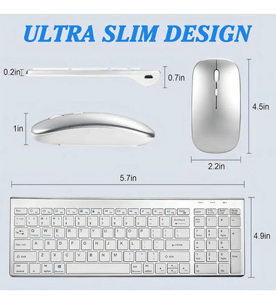 Combo Teclado Y Mouse Optico Inalámbrico Pc Mymobile K-06 Color Del Teclado Blanco