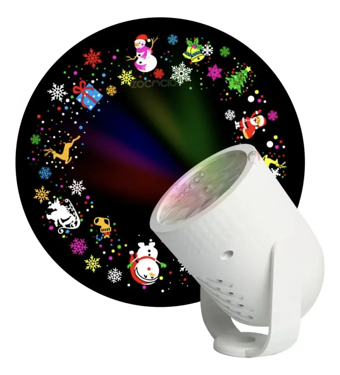 Proyector Led Navidad Figuras Giratorio Multicolor Exterior