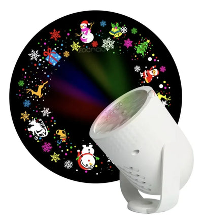 Proyector Led Navidad Figuras Giratorio Multicolor Exterior