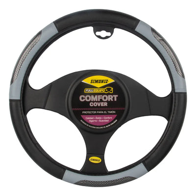 Forro Timón Simoniz Full Equipo Negro Con Apliques Gris Azul - Negro