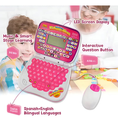 Mini Ordenador Didáctico Educativo Infantil Color Rosado