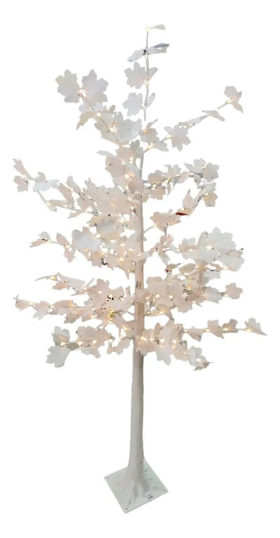 Arbol Hojas Luz Decoración Bodas Color Blanco 180 Cm Navidad